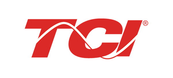 TCI logo in red. Logo reads "TCI" in bold red font with a wavy line going through the logo.