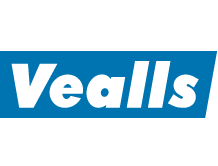 Vealls Logo in blue rectangle with text that reads "vealls" in white bold font.